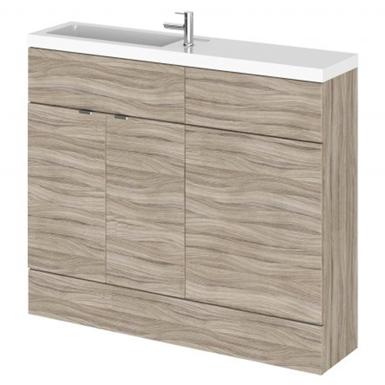 Read more about Fuji 100cm vanity unit with slimline basin in driftwood