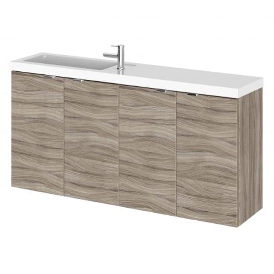 Product photograph of Fuji 100cm Wall Hung Vanity Unit With Basin In Driftwood from Furniture in Fashion