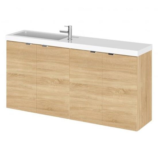 Read more about Fuji 100cm wall hung vanity unit with basin in natural oak