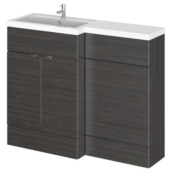Product photograph of Fuji 110cm Left Handed Vanity With L-shaped Basin In Black from Furniture in Fashion