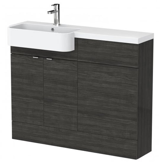 Product photograph of Fuji 110cm Left Handed Vanity With Round Basin In Black from Furniture in Fashion