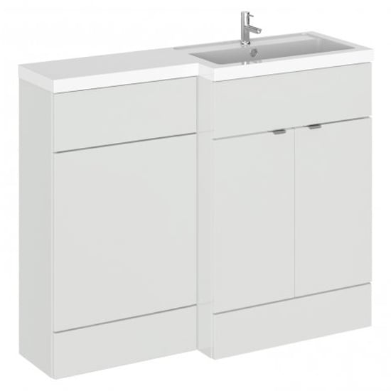 Product photograph of Fuji 110cm Right Handed Vanity With L-shaped Basin In Grey Mist from Furniture in Fashion