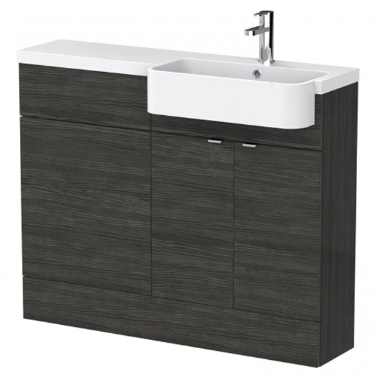 Product photograph of Fuji 110cm Right Handed Vanity With Round Basin In Black from Furniture in Fashion