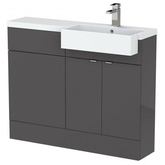 Read more about Fuji 110cm right handed vanity with square basin in gloss grey