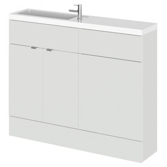 Read more about Fuji 110cm vanity unit with slimline basin in gloss grey mist