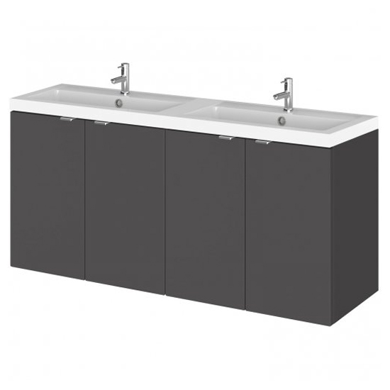 Read more about Fuji 120cm 4 doors wall vanity with basin 1 in gloss grey