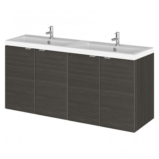 Product photograph of Fuji 120cm 4 Doors Wall Vanity With Basin 1 In Hacienda Black from Furniture in Fashion