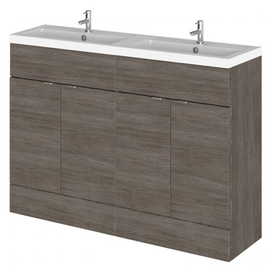 Product photograph of Fuji 120cm Vanity Unit With Polymarble Basin In Brown Grey from Furniture in Fashion
