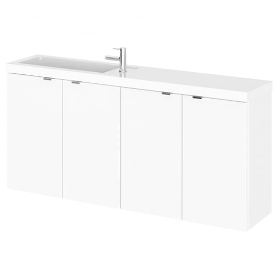 Photo of Fuji 120cm wall hung vanity unit with basin in gloss white