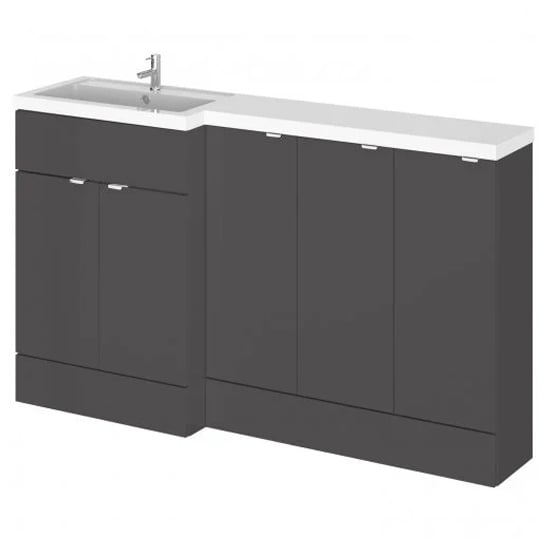 Read more about Fuji 150cm left handed vanity with base unit in gloss grey