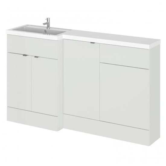Product photograph of Fuji 150cm Left Handed Vanity With L-shaped Basin In Grey Mist from Furniture in Fashion