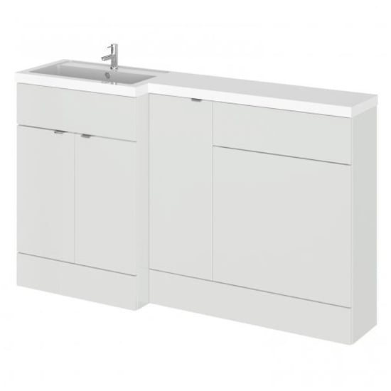 Product photograph of Fuji 150cm Left Handed Vanity With Wc Unit In Gloss Grey Mist from Furniture in Fashion