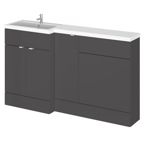 Product photograph of Fuji 150cm Left Handed Vanity With Wc Unit In Gloss Grey from Furniture in Fashion