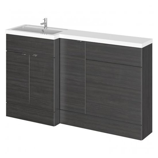 Product photograph of Fuji 150cm Left Handed Vanity With Wc Unit In Hacienda Black from Furniture in Fashion