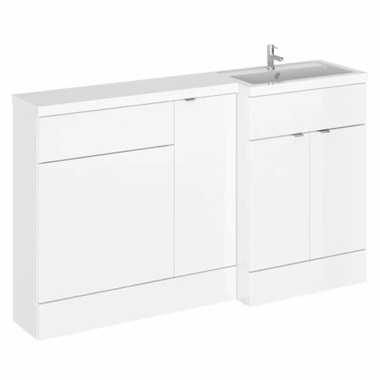 Product photograph of Fuji 150cm Right Handed Vanity With Wc Unit In Gloss White from Furniture in Fashion