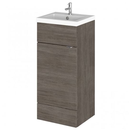Read more about Fuji 40cm vanity unit with polymarble basin in brown grey avola