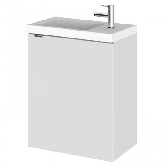 Read more about Fuji 40cm wall hung vanity unit with basin in gloss grey mist