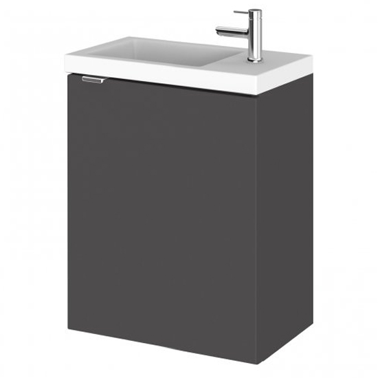 Read more about Fuji 40cm wall hung vanity unit with basin in gloss grey