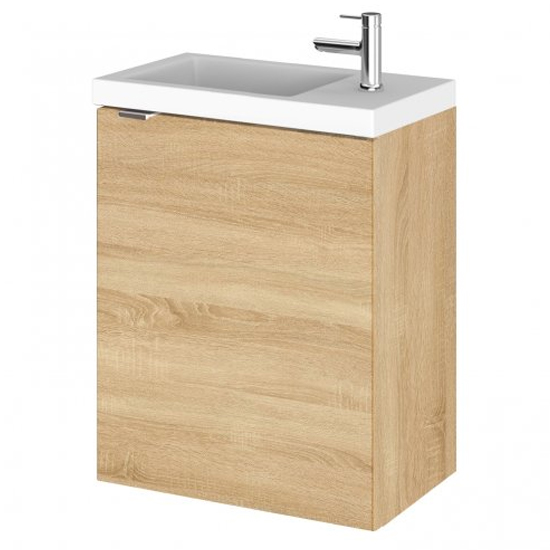 Read more about Fuji 40cm wall hung vanity unit with basin in natural oak