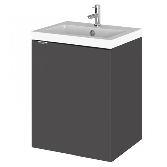 Read more about Fuji 40cm wall vanity with polymarble basin in gloss grey