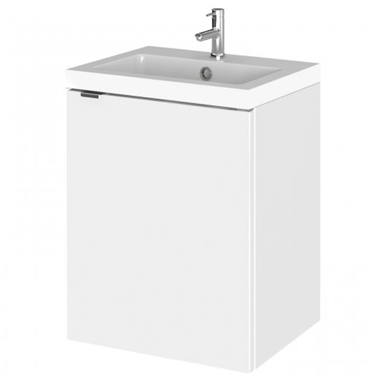 Product photograph of Fuji 40cm Wall Vanity With Polymarble Basin In Gloss White from Furniture in Fashion
