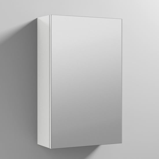 Photo of Fuji 45cm mirrored cabinet in gloss white with 1 door