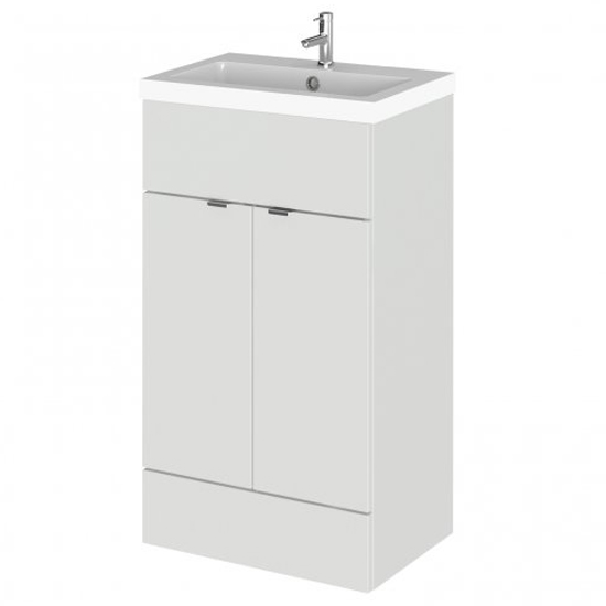 Photo of Fuji 50cm vanity unit with polymarble basin in gloss grey mist