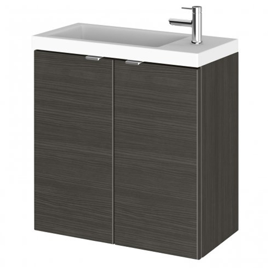 Read more about Fuji 50cm wall hung vanity unit with basin in hacienda black