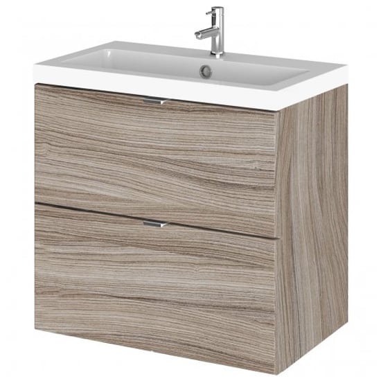Product photograph of Fuji 60cm 2 Drawers Wall Vanity With Basin 1 In Driftwood from Furniture in Fashion