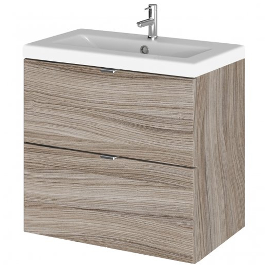 Product photograph of Fuji 60cm 2 Drawers Wall Vanity With Basin 2 In Driftwood from Furniture in Fashion