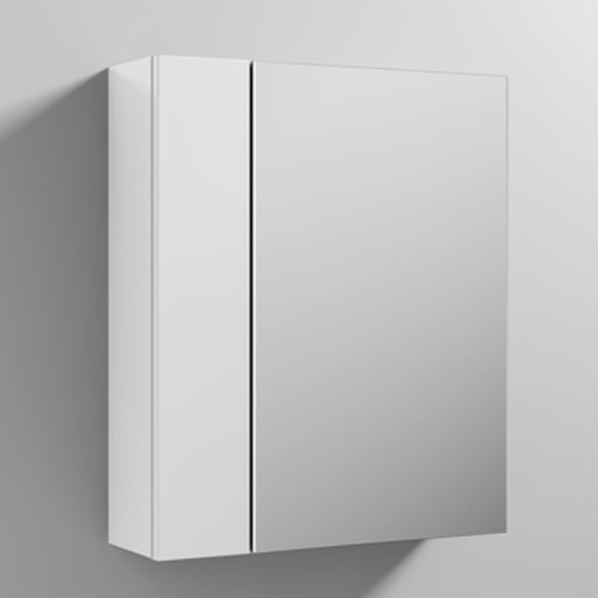 Product photograph of Fuji 60cm Bathroom Mirrored Cabinet In Gloss White from Furniture in Fashion