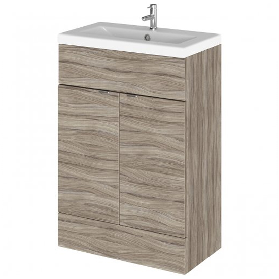 Product photograph of Fuji 60cm Vanity Unit With Ceramic Basin In Driftwood from Furniture in Fashion