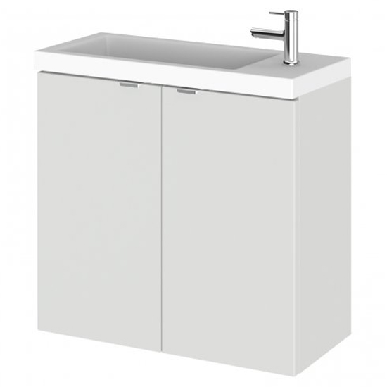 Photo of Fuji 60cm wall hung vanity unit with basin in gloss grey mist