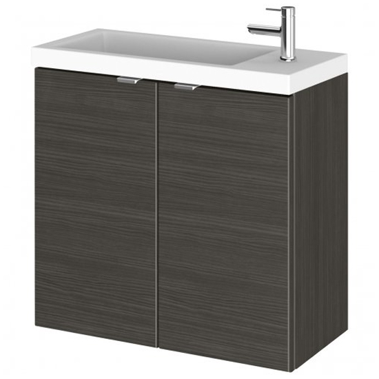 Read more about Fuji 60cm wall hung vanity unit with basin in hacienda black