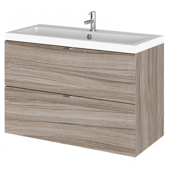 Product photograph of Fuji 80cm 2 Drawers Wall Vanity With Basin 1 In Driftwood from Furniture in Fashion