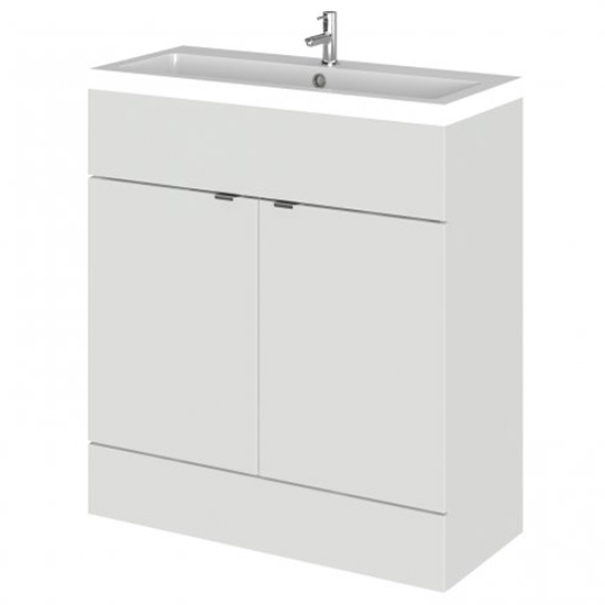 Photo of Fuji 80cm vanity unit with polymarble basin in gloss grey mist