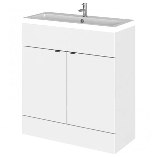 Read more about Fuji 80cm vanity unit with polymarble basin in gloss white