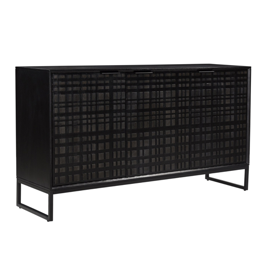 Product photograph of Fusion Large Mango Wood Sideboard With 3 Doors In Black from Furniture in Fashion