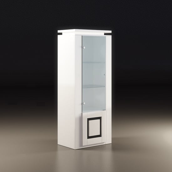 Read more about Garde display cabinet in white gloss with black and light