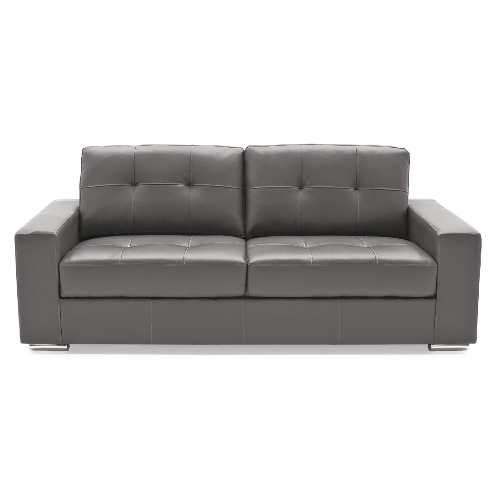 Product photograph of Gemonian Leather 3 Seater Sofa In Grey from Furniture in Fashion