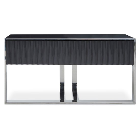 Read more about Genera high gloss console table with silver steel frame in grey