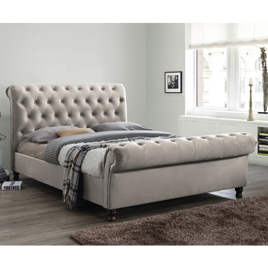 Genesis Fabric King Size Bed In Champagne | Furniture in Fashion