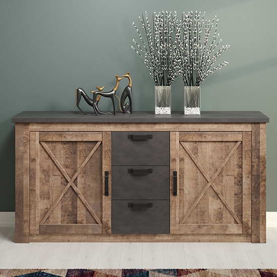 Read more about Gerald wooden sideboard in matera and brown oak