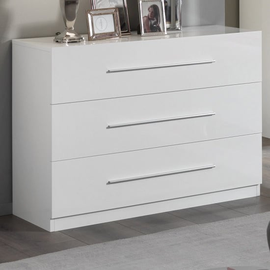 Gianna Chest Of Drawers In White Gloss With 3 Drawers | Furniture in ...