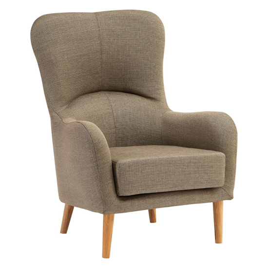 Photo of Giausar upholstered fabric armchair in mink