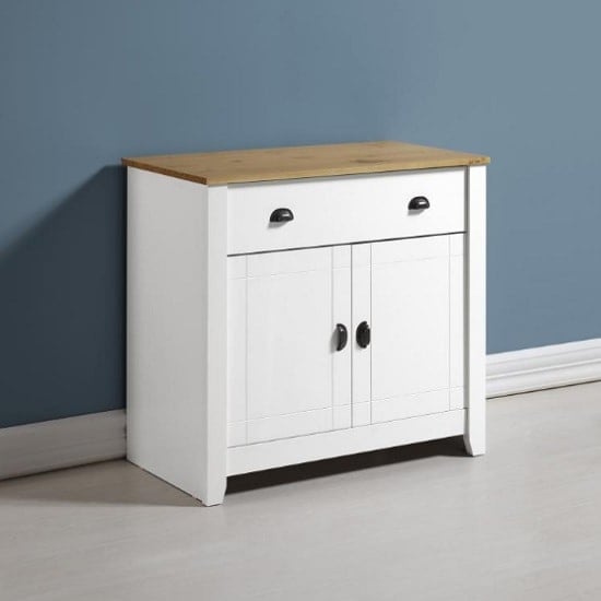 Product photograph of Ladkro Wooden Sideboard Rectangular In White And Oak from Furniture in Fashion