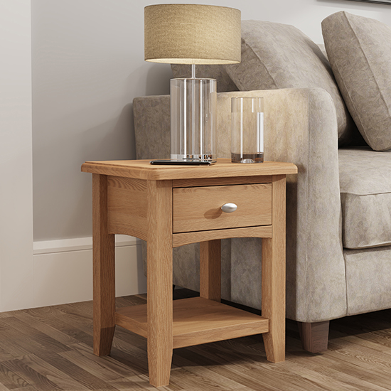 Read more about Gilford wooden 1 drawer lamp table in light oak