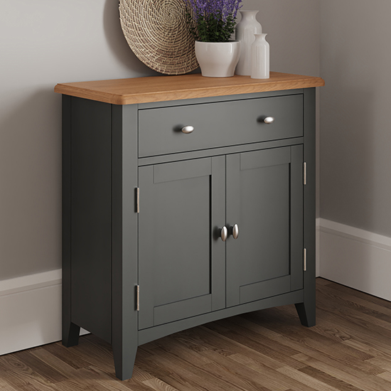 Product photograph of Gilford Wooden 2 Doors 1 Drawer Sideboard In Grey from Furniture in Fashion