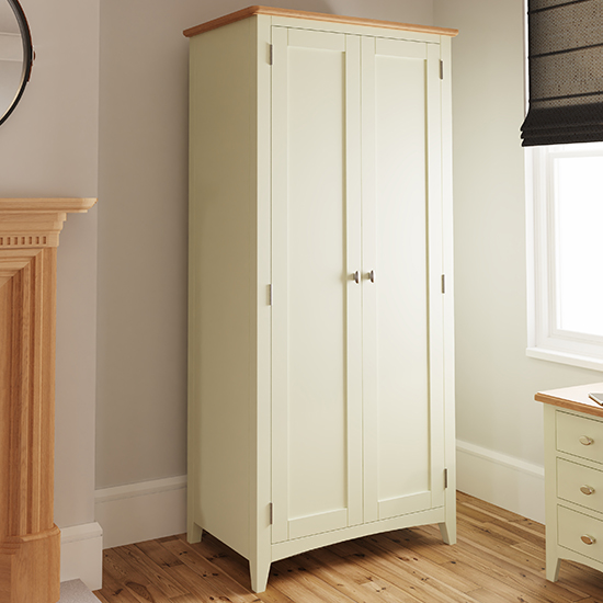 Photo of Gilford wooden 2 doors wardrobe in white