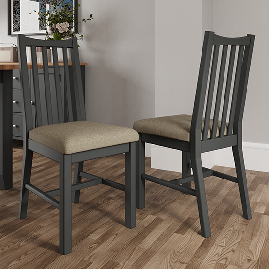 Product photograph of Gilford Grey Wooden Dining Chairs In Pair from Furniture in Fashion